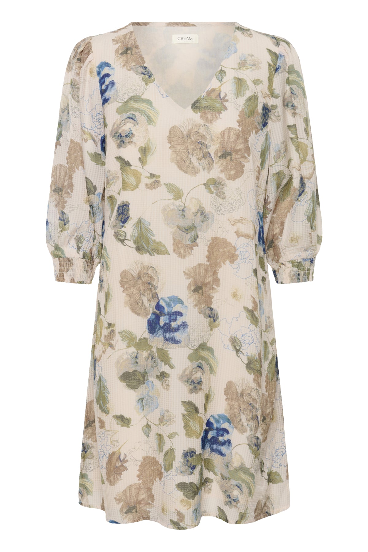 Cream Clothing Lucia Short Dress in Hailey Print With Blue