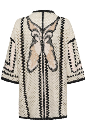 Cream Clothing Free Crochet Kimono in Perfect Pale