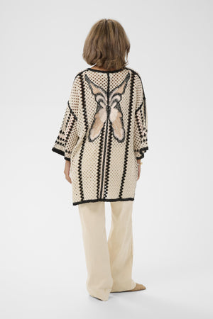 Cream Clothing Free Crochet Kimono in Perfect Pale