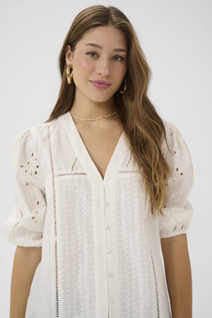 Cream Clothing Signe Blouse in Snow White