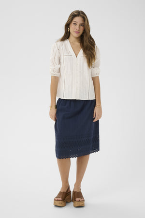 Cream Clothing Signe Blouse in Snow White