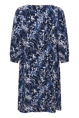 Cream Clothing Tiah Short Dress in Navy Blue Toile