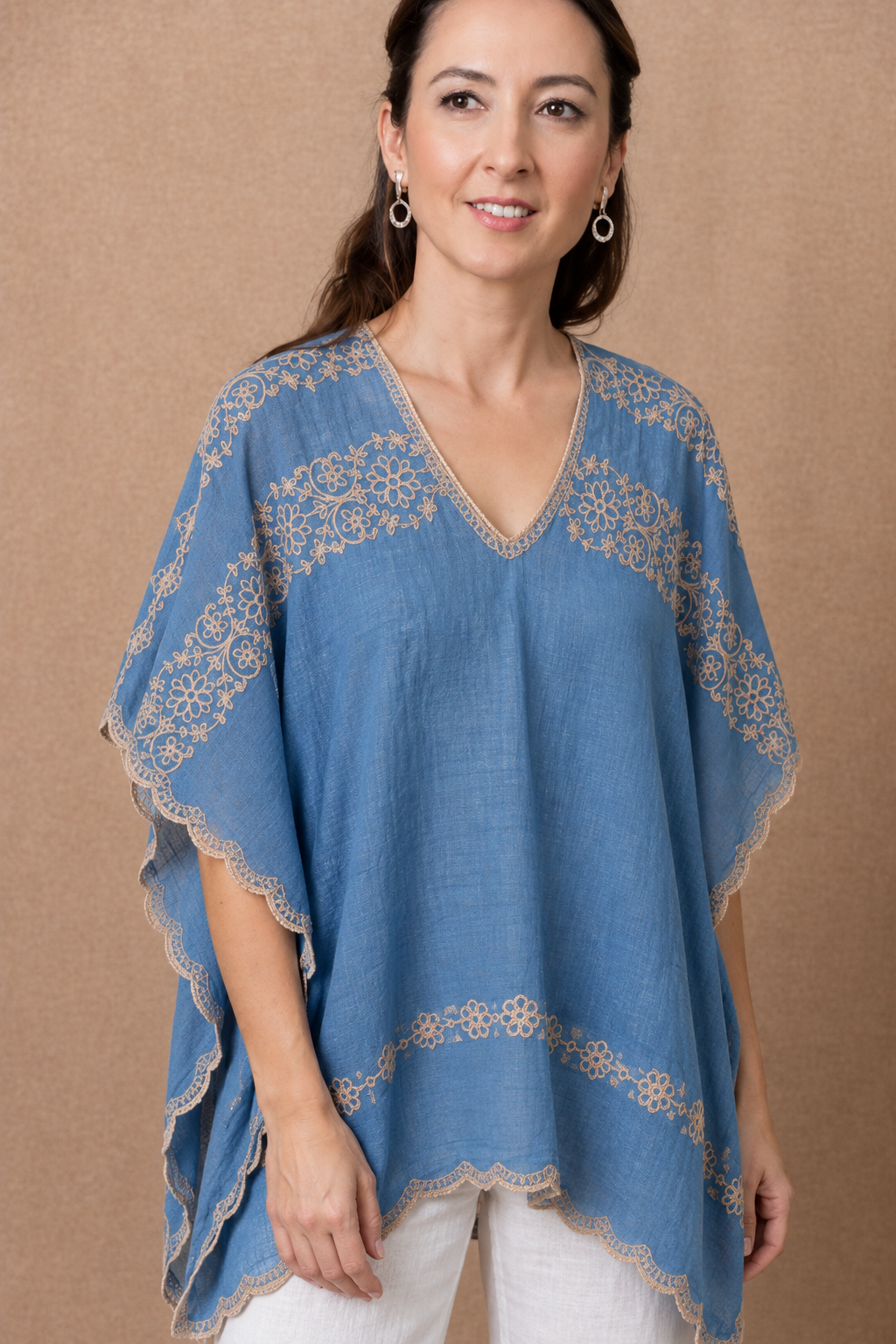 Enhance Accessories Cassie Coverup Garland in Blue