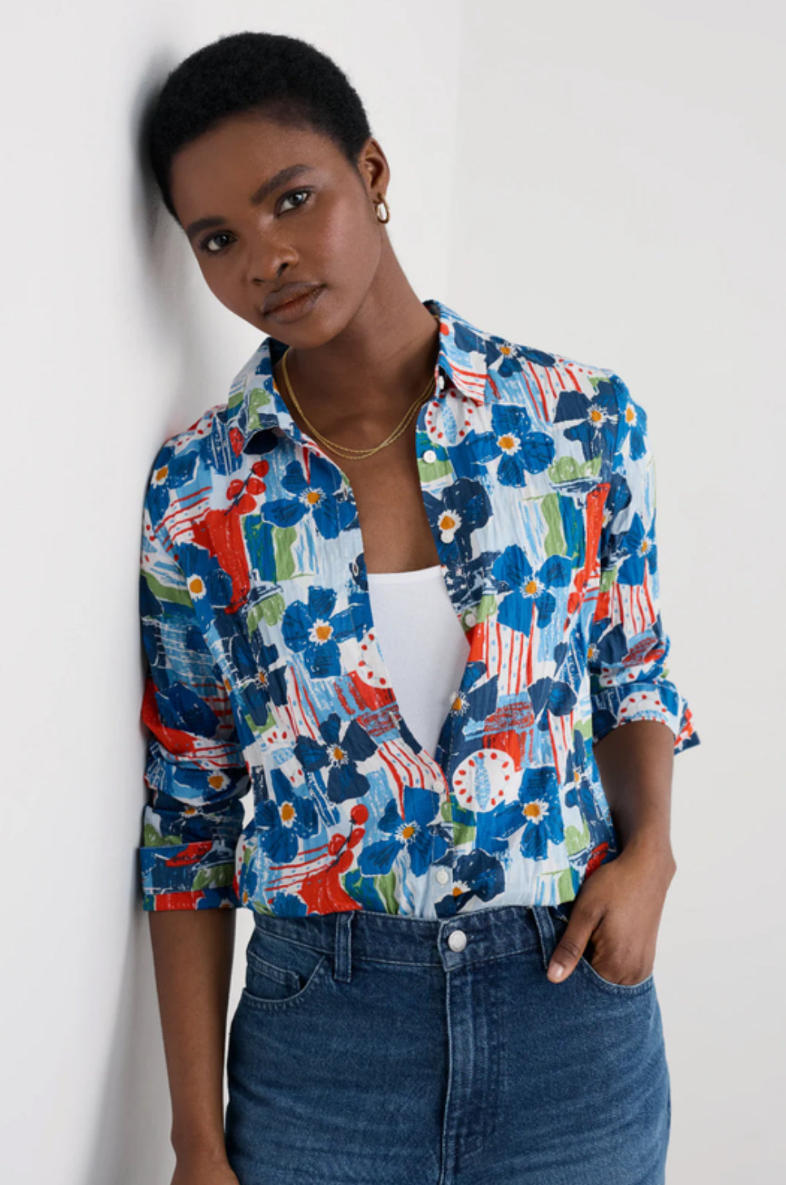 Seasalt Cornwall Larissa Shirt in Table Sketch Chalk