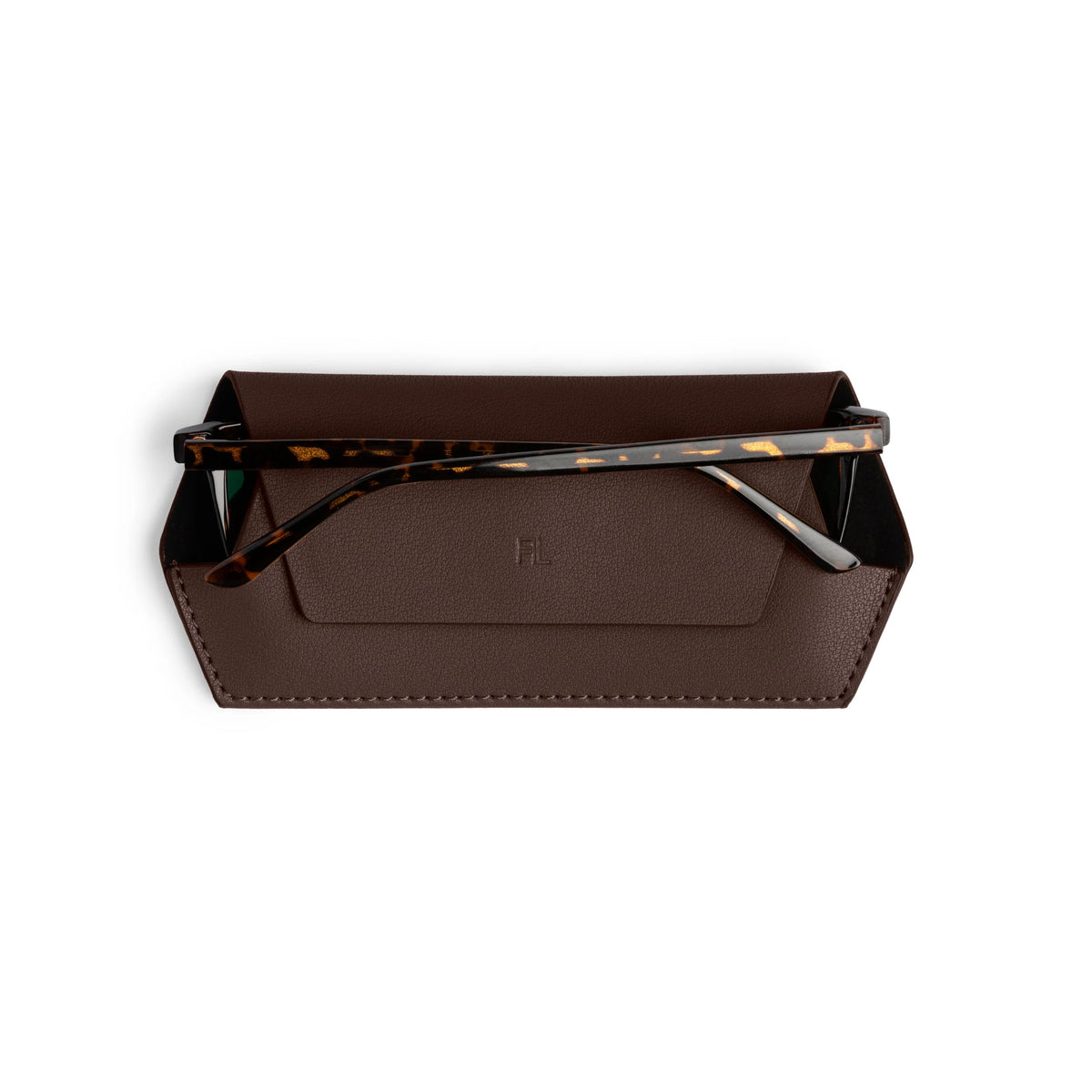 FOX and LEO Slimline Glasses Case in Chocolate