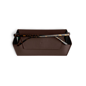 FOX and LEO Slimline Glasses Case in Chocolate