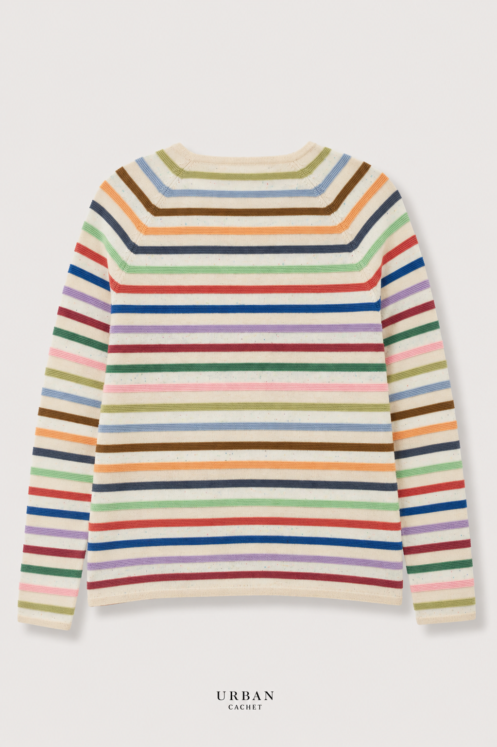 Mansted Denmark Anna Eco Link Stripe Cardigan in Light Oat