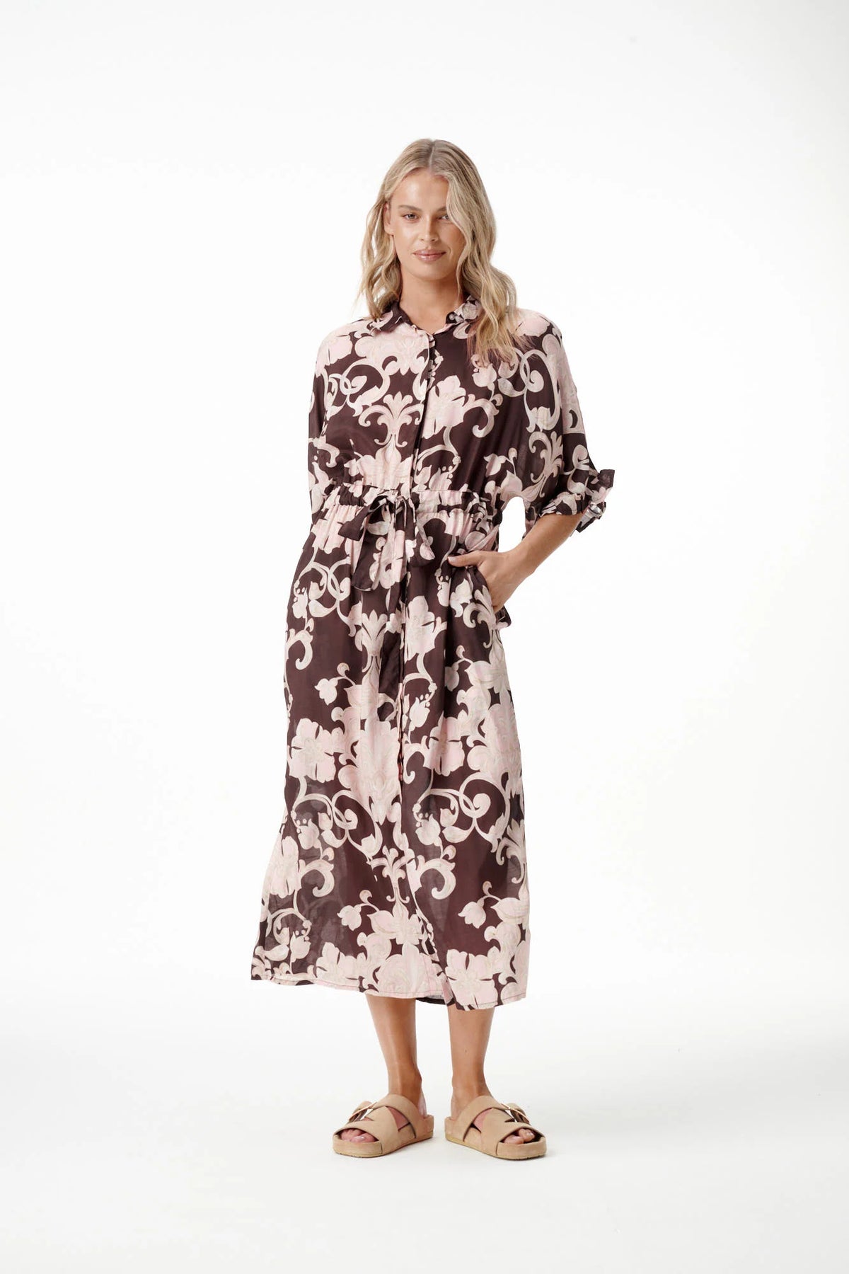 oneseason Jasmine Baroque in Blush Cotton Viscose