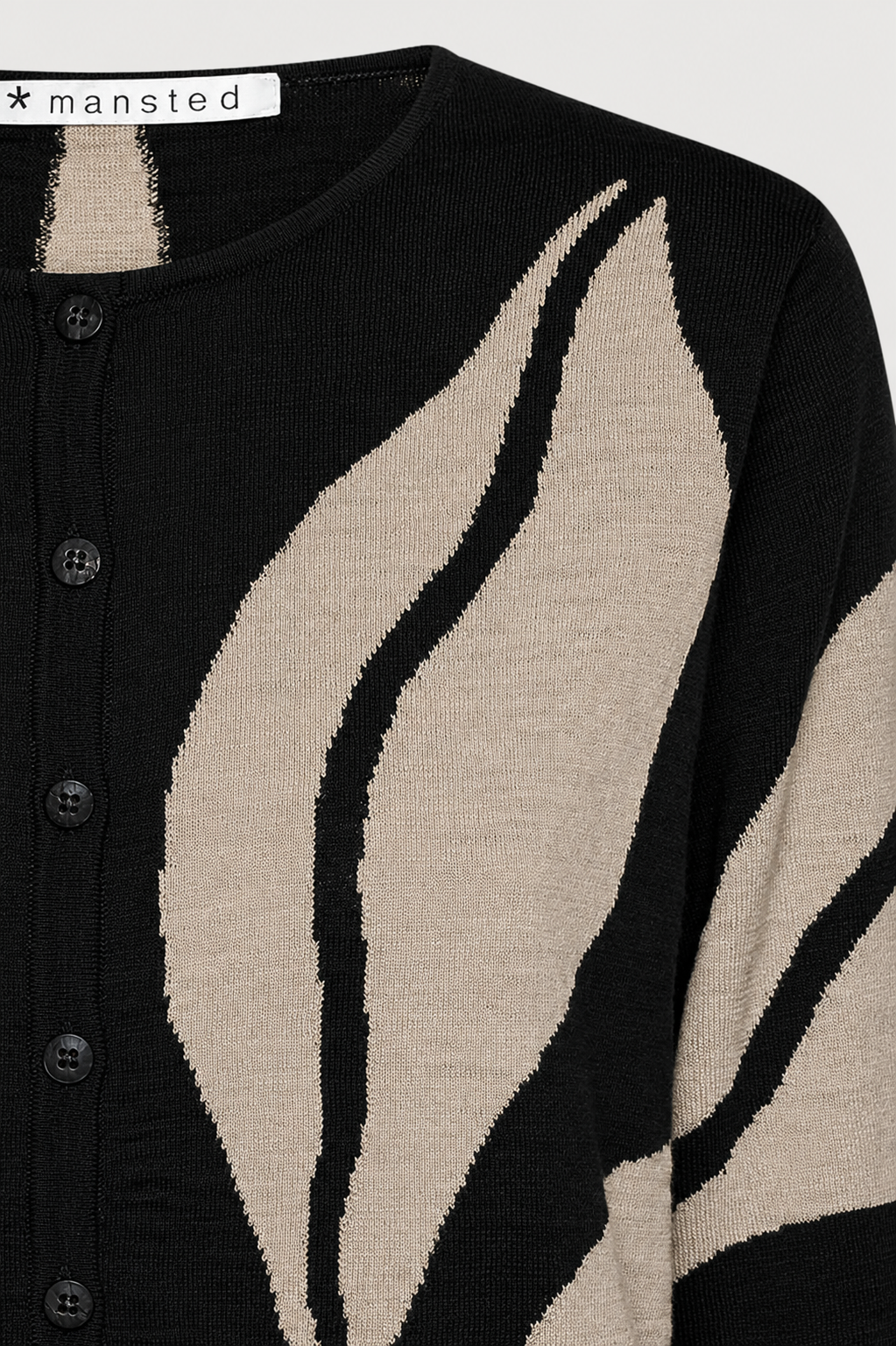 Mansted Denmark Eco Leaf Love Cardigan in Black