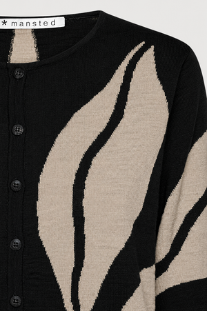 Mansted Denmark Eco Leaf Love Cardigan in Black