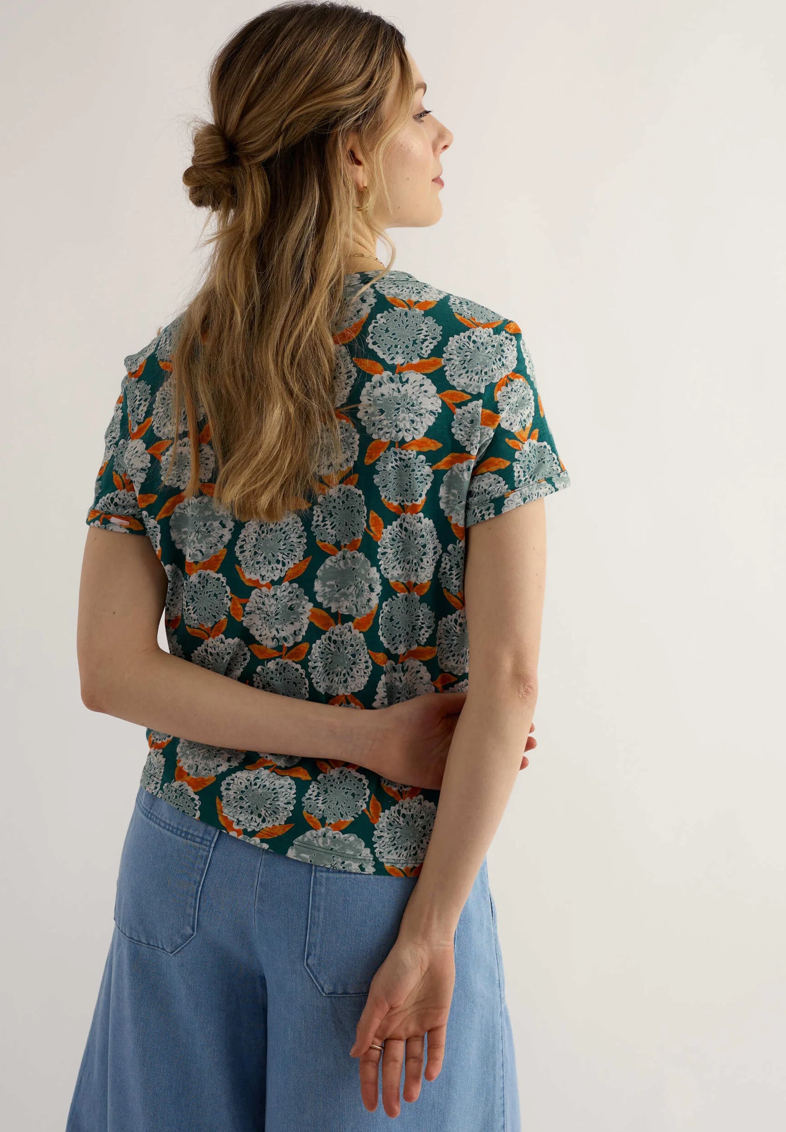 Seasalt S/S Waterflow Top in Painted Marigold dark Wreckage