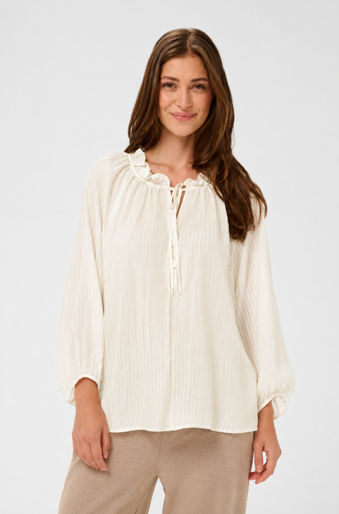 Cream Clothing Oma Blouse in Whisper White