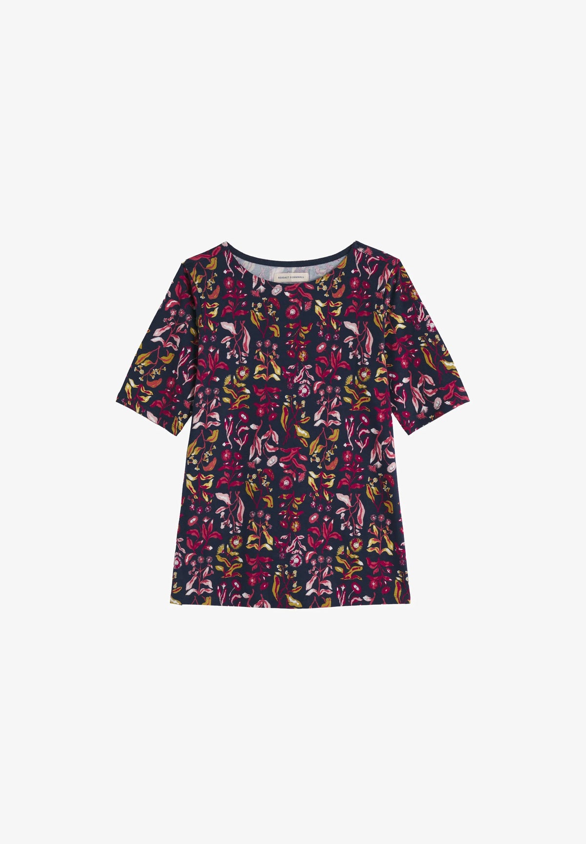 Seasalt Cornwall Poisson T-Shirt in Inky Botanical Maritime
