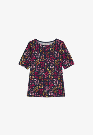 Seasalt Cornwall Poisson T-Shirt in Inky Botanical Maritime