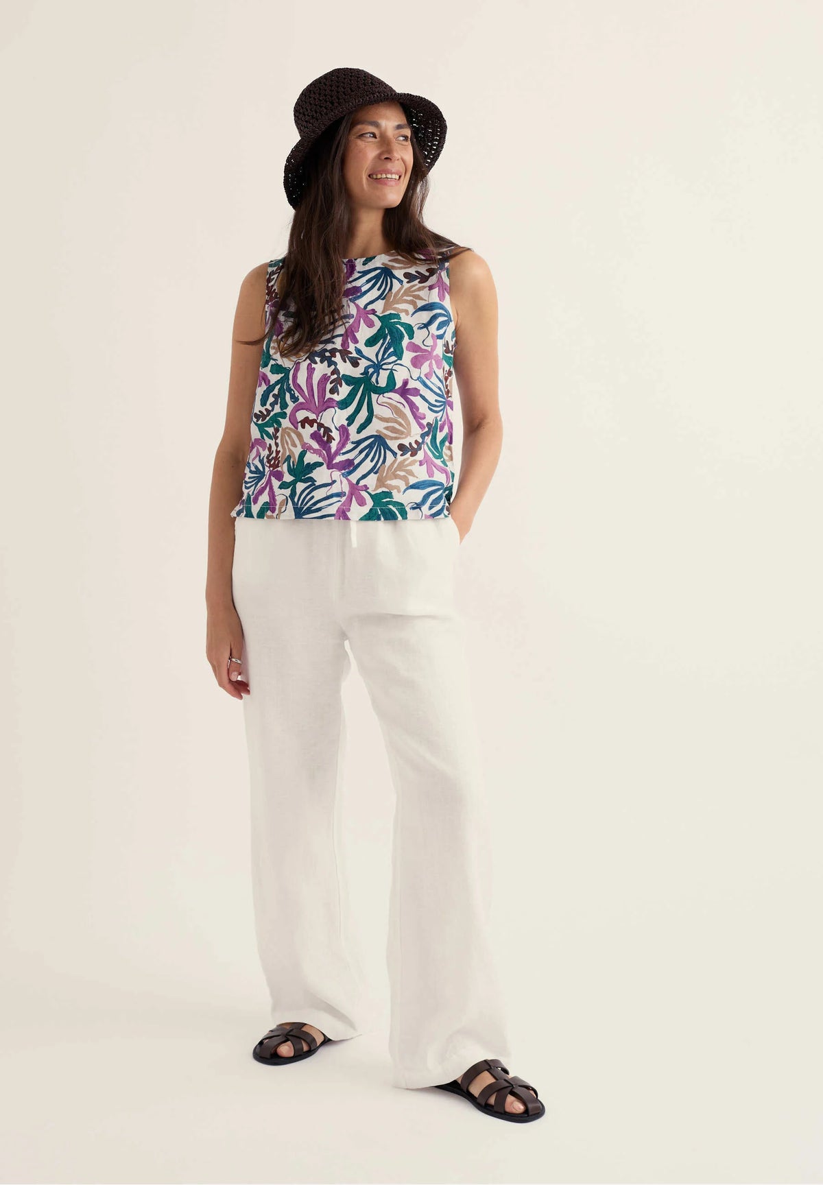 Seasalt Cornwall Colour Study Top in Inky Fronds Chalk Mix