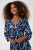 Cream Clothing Tiah Smock Dress in Navy Blue Toile