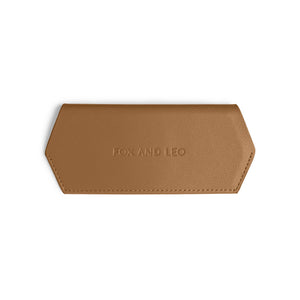 FOX and LEO Slimline Glasses Case in Tan