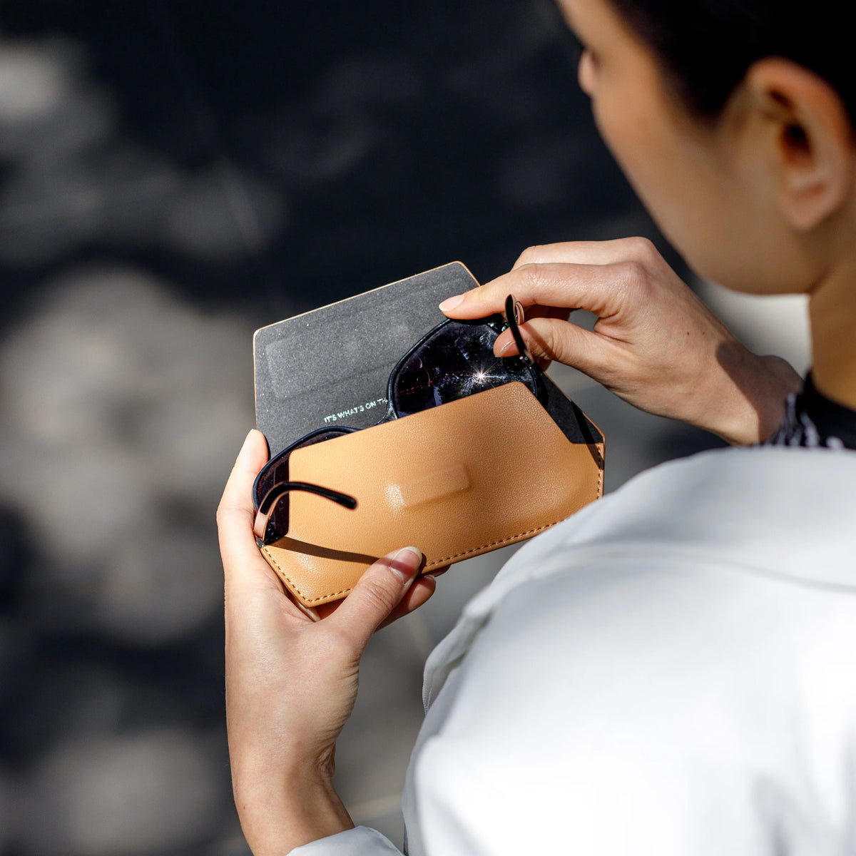 FOX and LEO Slimline Glasses Case in Tan