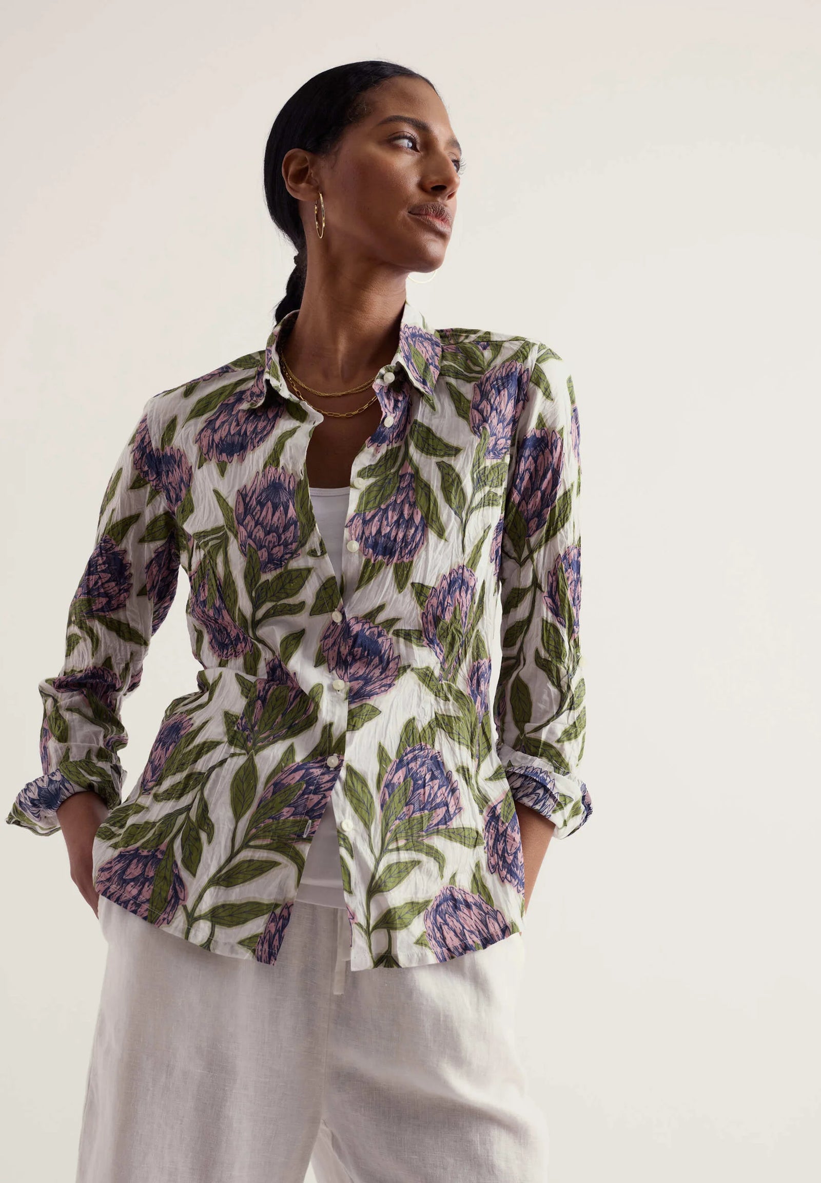 Seasalt Cornwall Larissa Shirt in Proteas Chalk