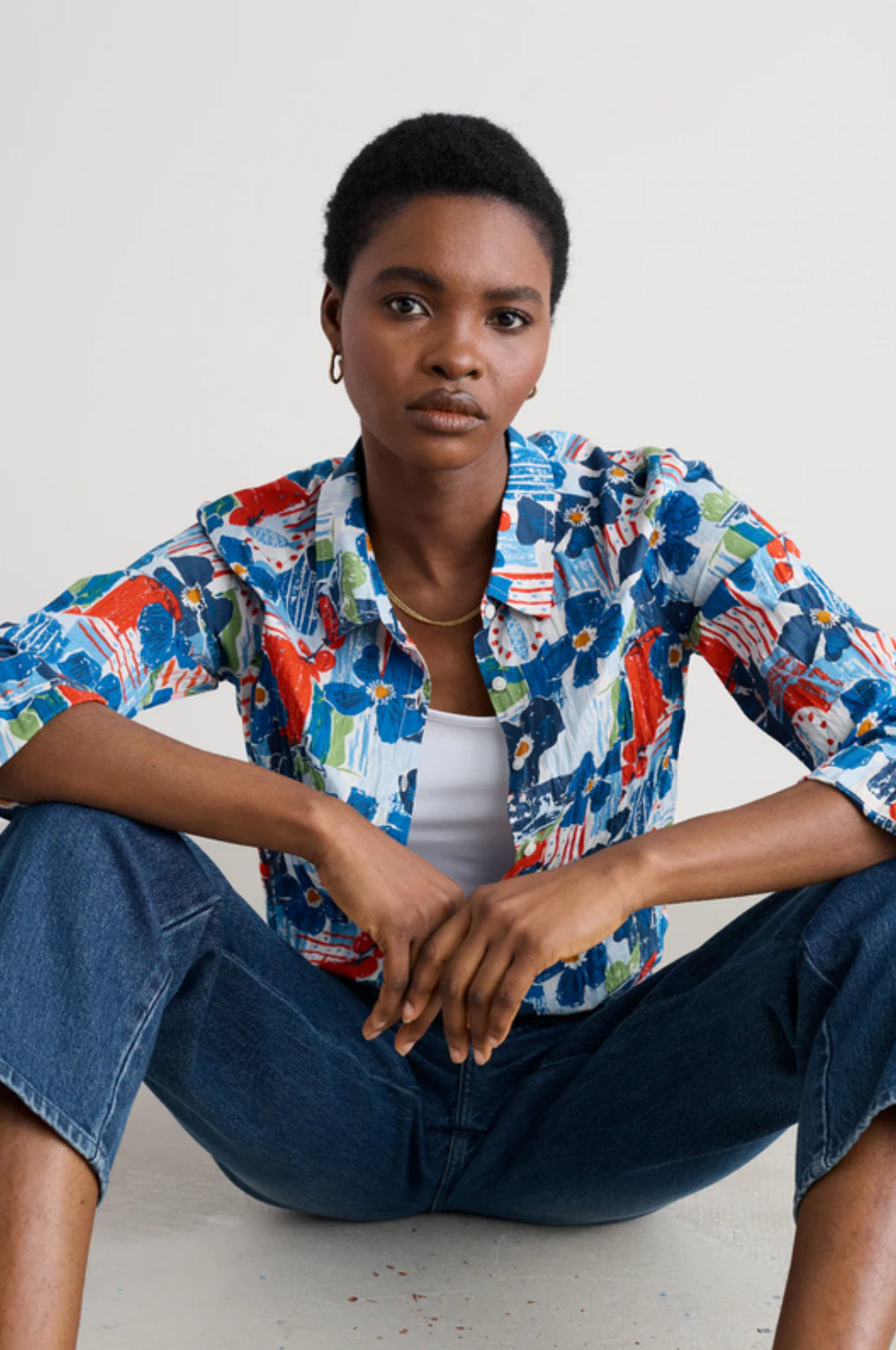 Seasalt Cornwall Larissa Shirt in Table Sketch Chalk