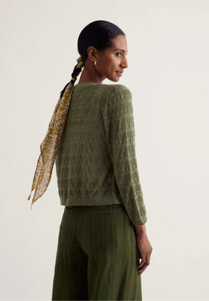 Seasalt Cornwall Sweet Day Cotton Cardigan in Cypress