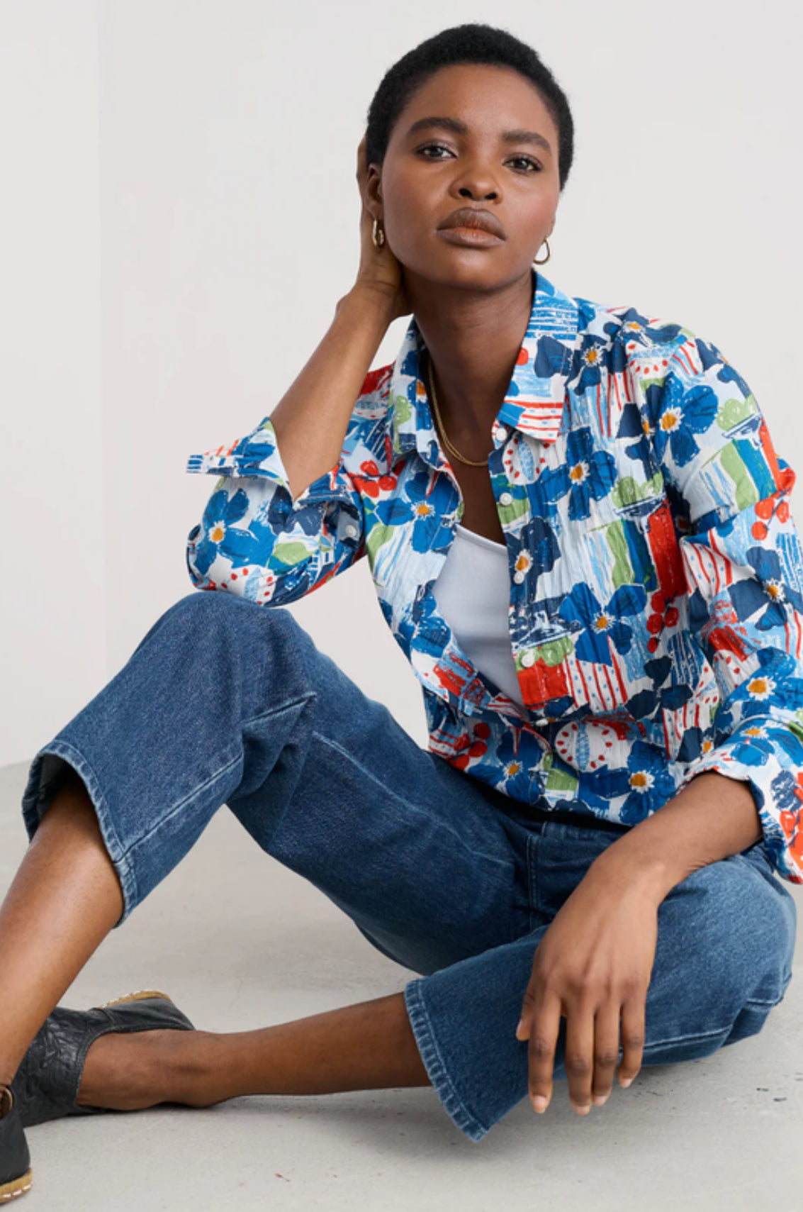 Seasalt Cornwall Larissa Shirt in Table Sketch Chalk