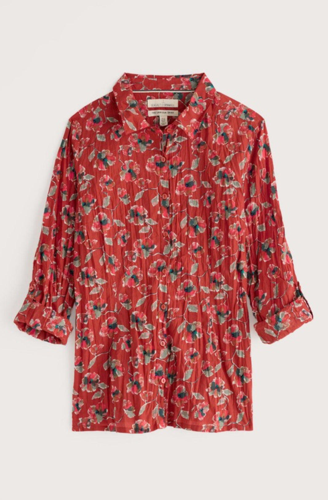 Seasalt Cornwall Larissa Shirt in Artist Camellia Red Sail