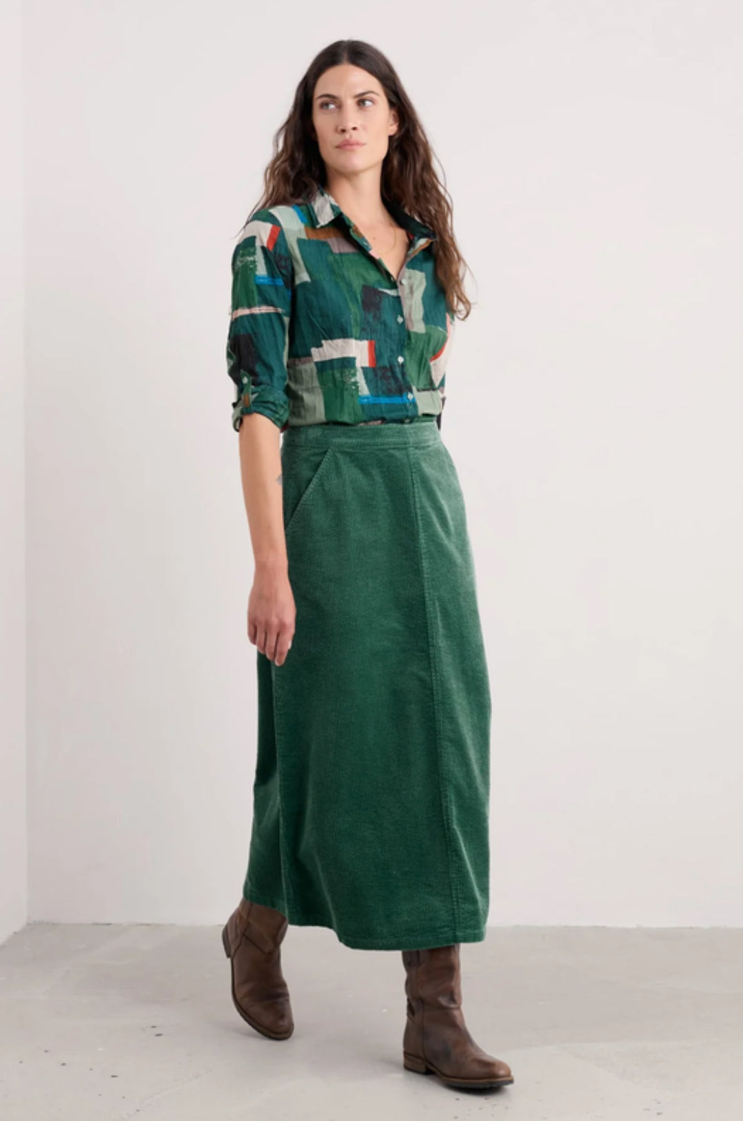Seasalt Cornwall Larissa Shirt in Aerial Field Coppice