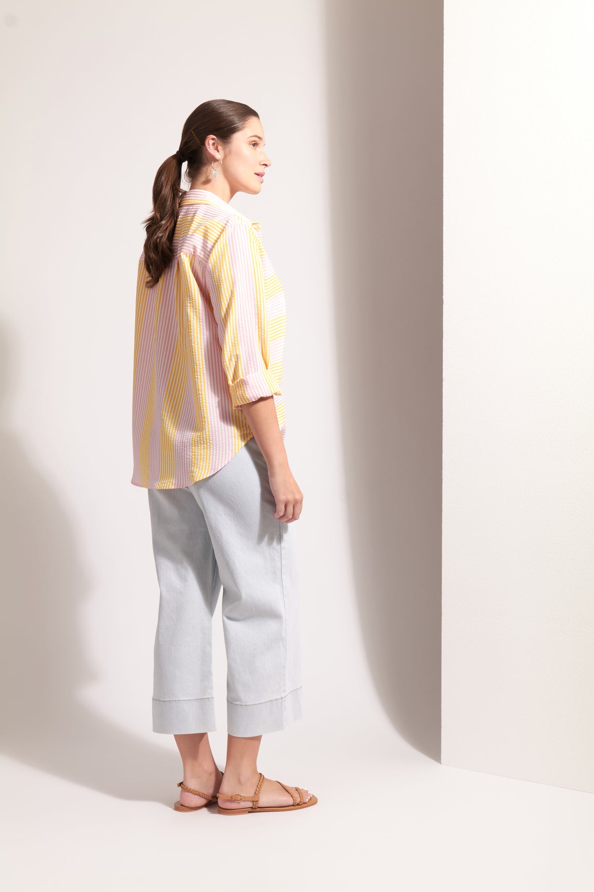 Foil Jean Queen Crop in Bleach Wash