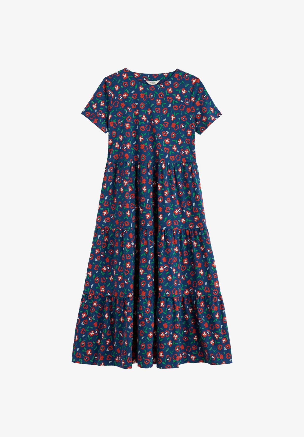 Seasalt Cornwall S/S Line Strokes Dress in Arty Pansy Cayenne