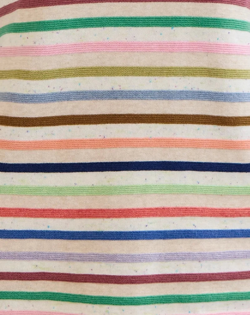 Mansted Denmark Anna Eco Link Stripe Cardigan in Light Oat