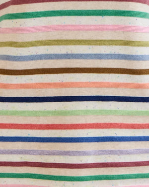 Mansted Denmark Anna Eco Link Stripe Cardigan in Light Oat