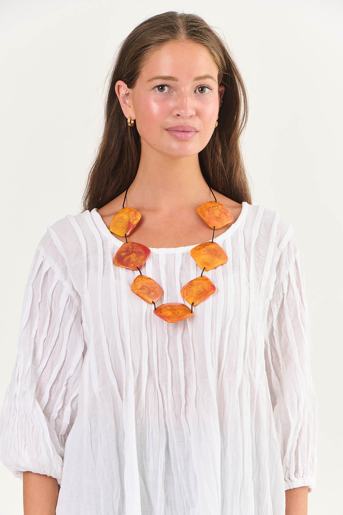 Namastai Abalone Shell Necklace in Orange