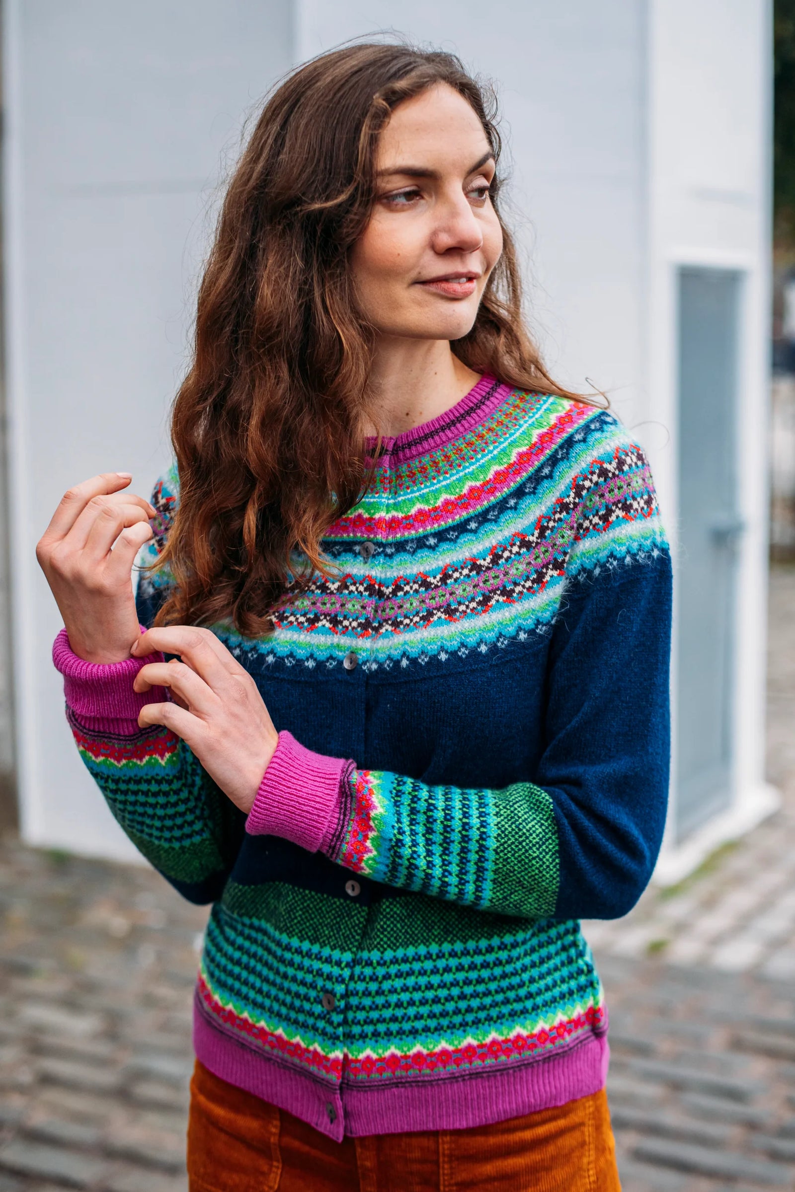 Eribe Knitwear Alpine Cardigan in Tango