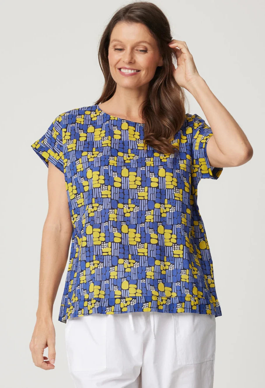 CAKE Vicky Round Neck Cotton Top in Swedish Boutique