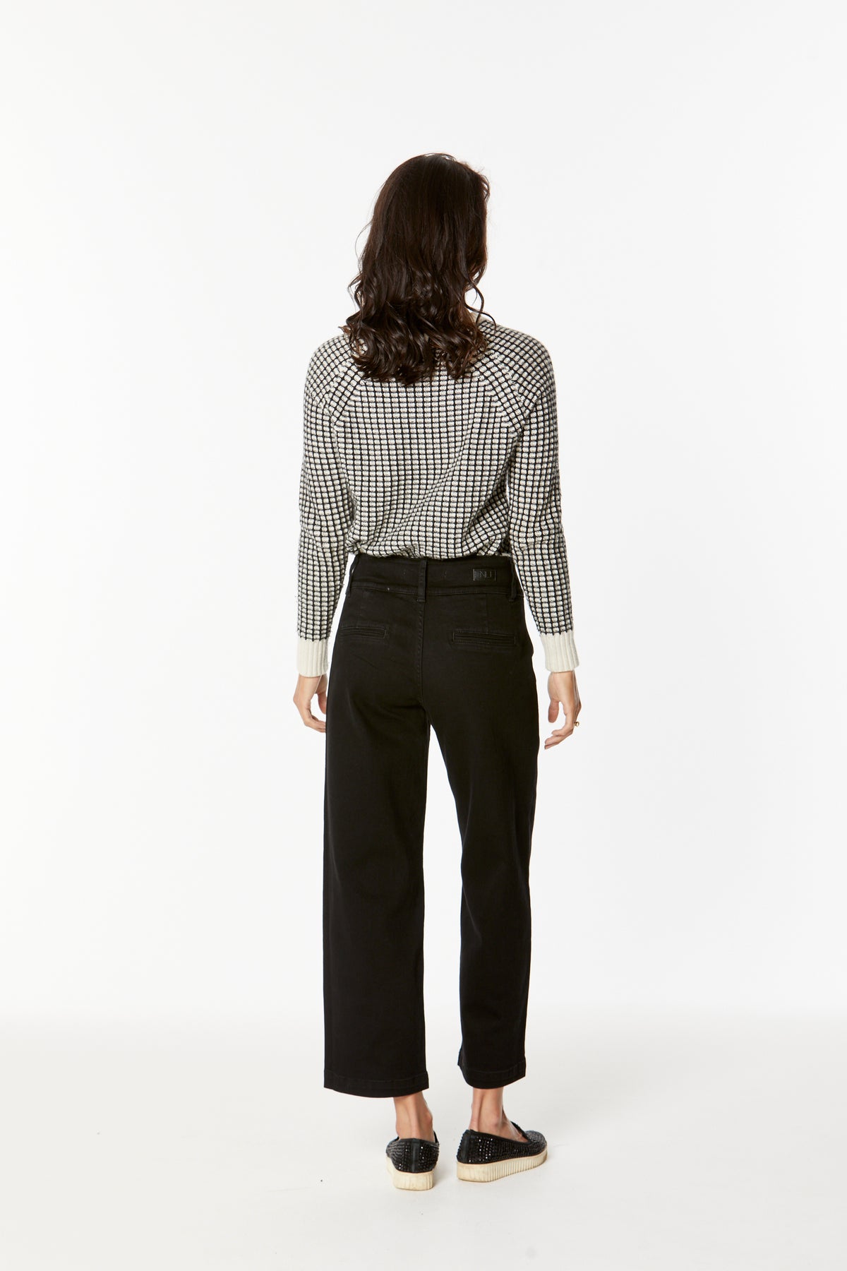 New London Jeans Christow Loose Leg Crop in Black Denim