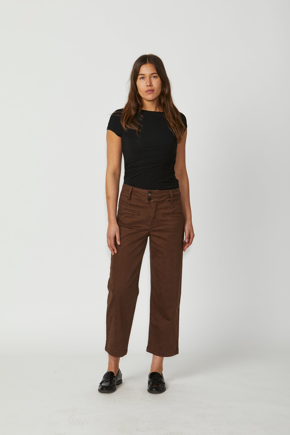 New London Jeans Christow Loose Leg Crop in Chocolate