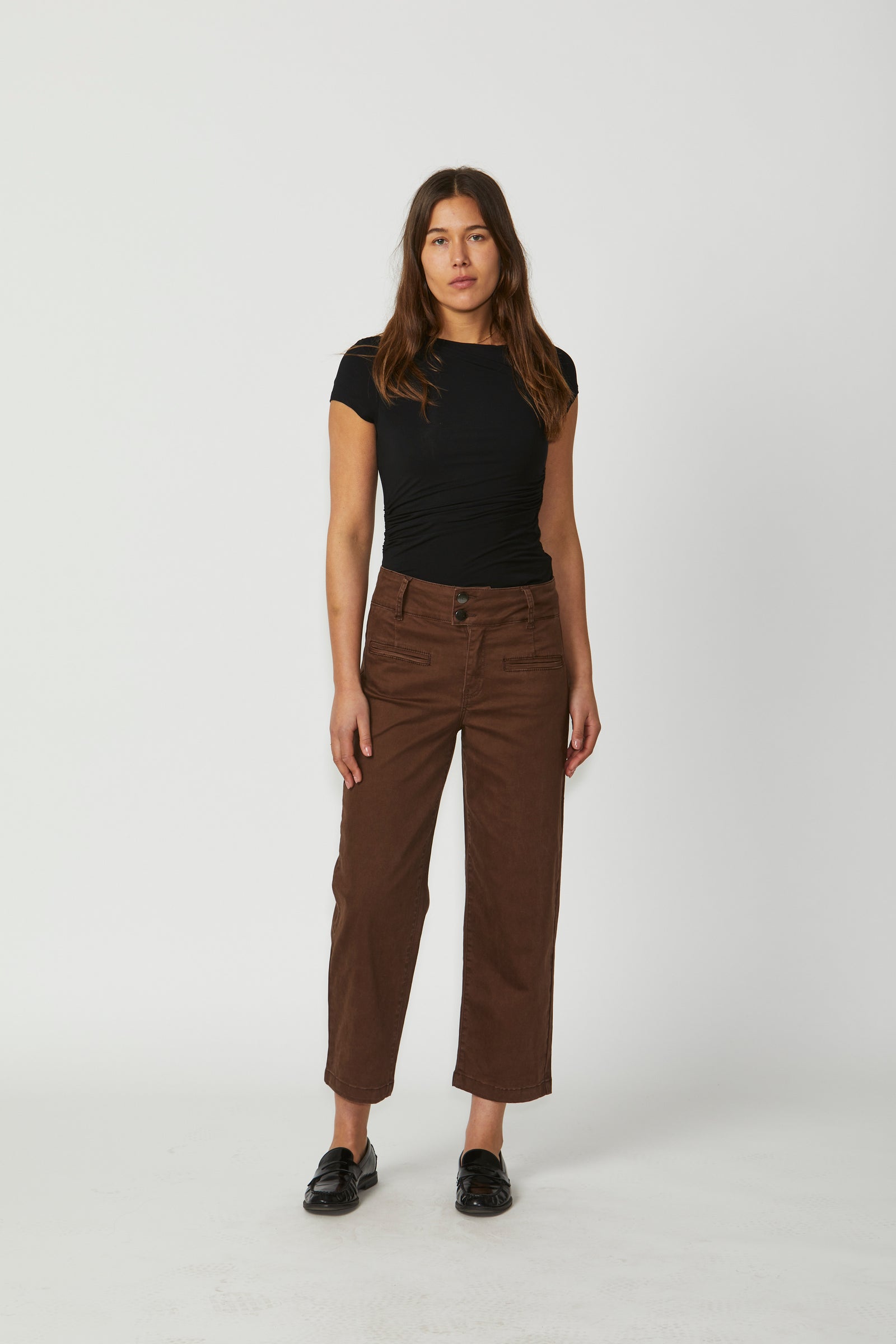 New London Jeans Christow Loose Leg Crop in Chocolate