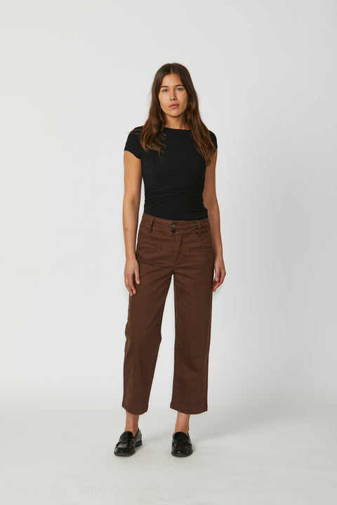New London Jeans Christow Loose Leg Crop in Chocolate