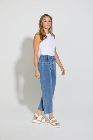 New London Jeans Christow Loose Leg Crop in Denim Blue