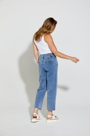 New London Jeans Christow Loose Leg Crop in Denim Blue