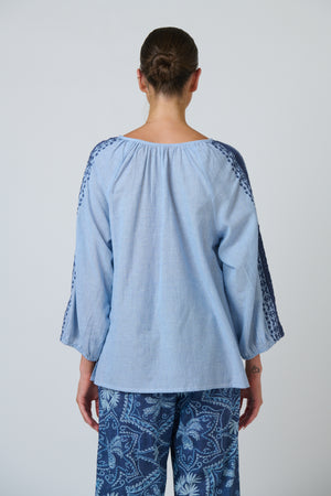Namastai Embroidered Top in Breeze