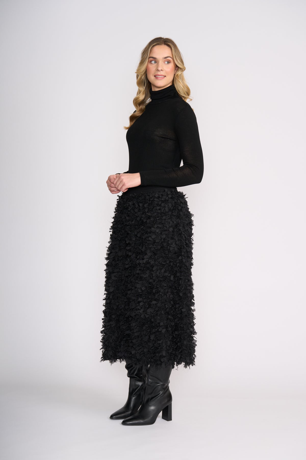 Foil Cygnet-ure Skirt in Black
