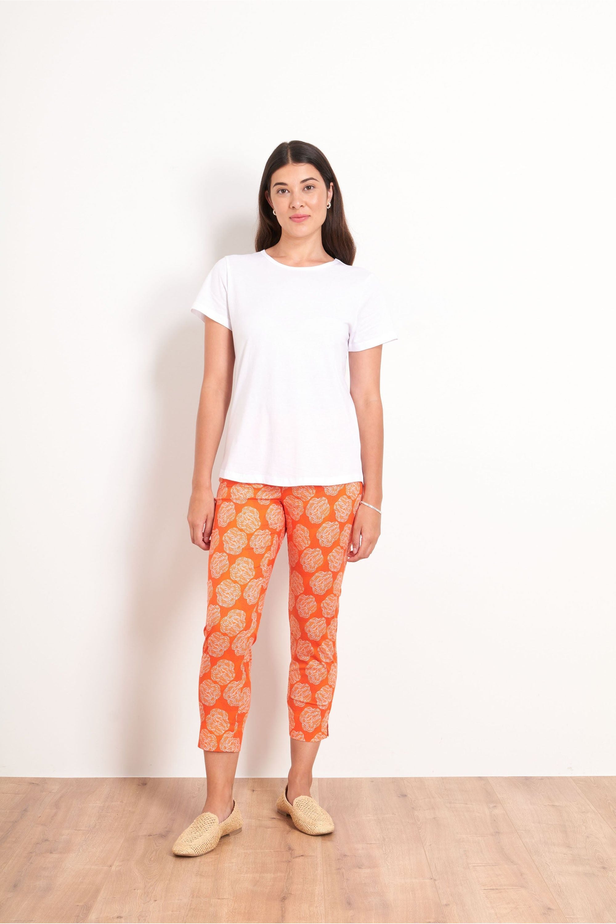 Foil Fuss Free Taper Trapeze Pant in Tropic Print - Urban Cachet