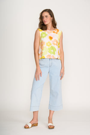 Foil Jean Queen Crop in Bleach Wash