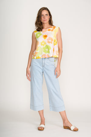 Foil Jean Queen Crop in Bleach Wash