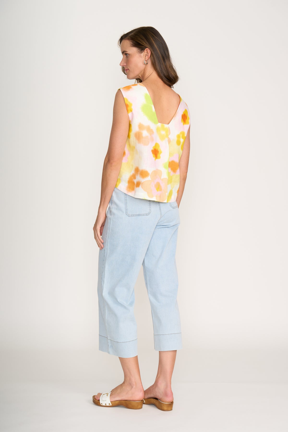 Foil Jean Queen Crop in Bleach Wash