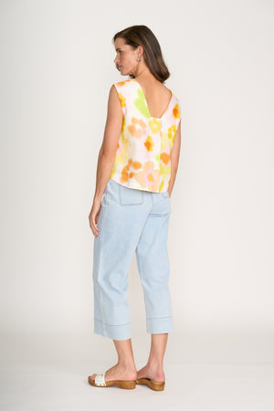 Foil Jean Queen Crop in Bleach Wash