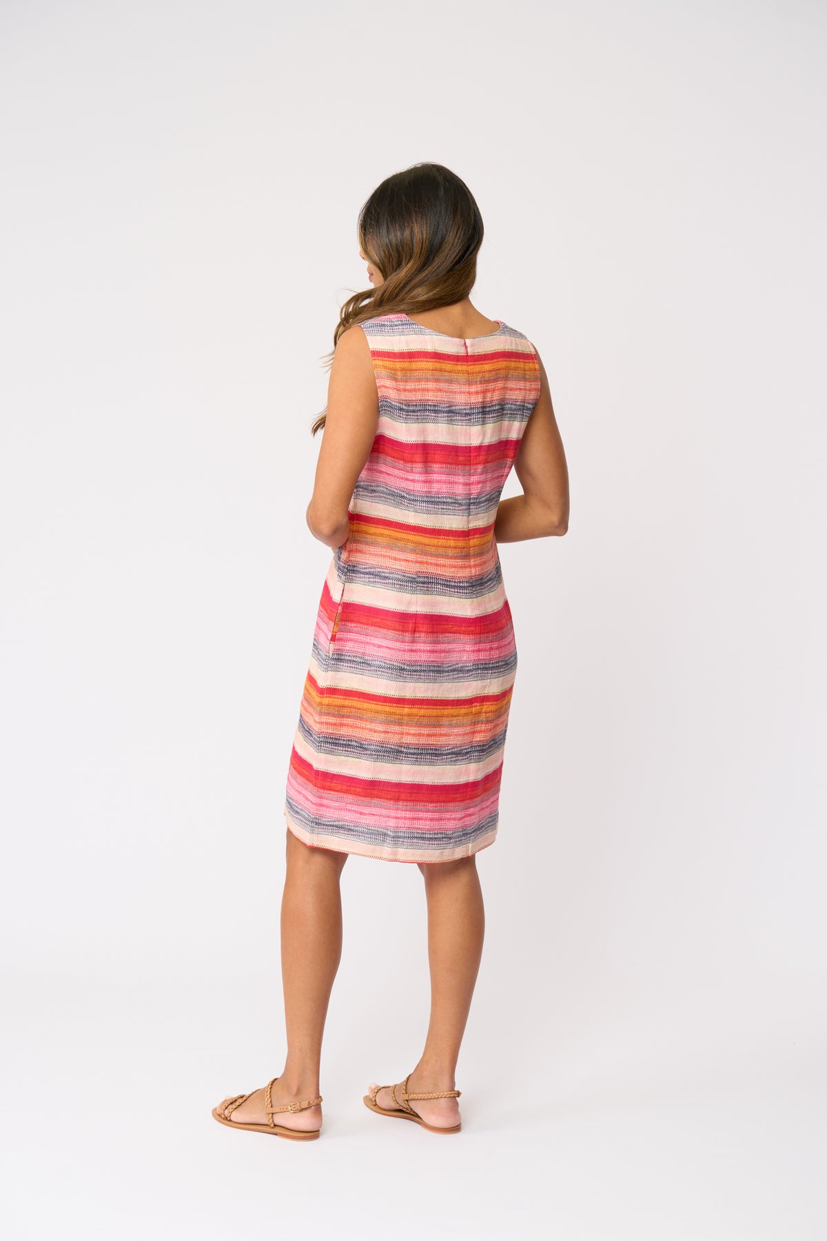 Foil Sun-Sational Dress in Sunset Stripe