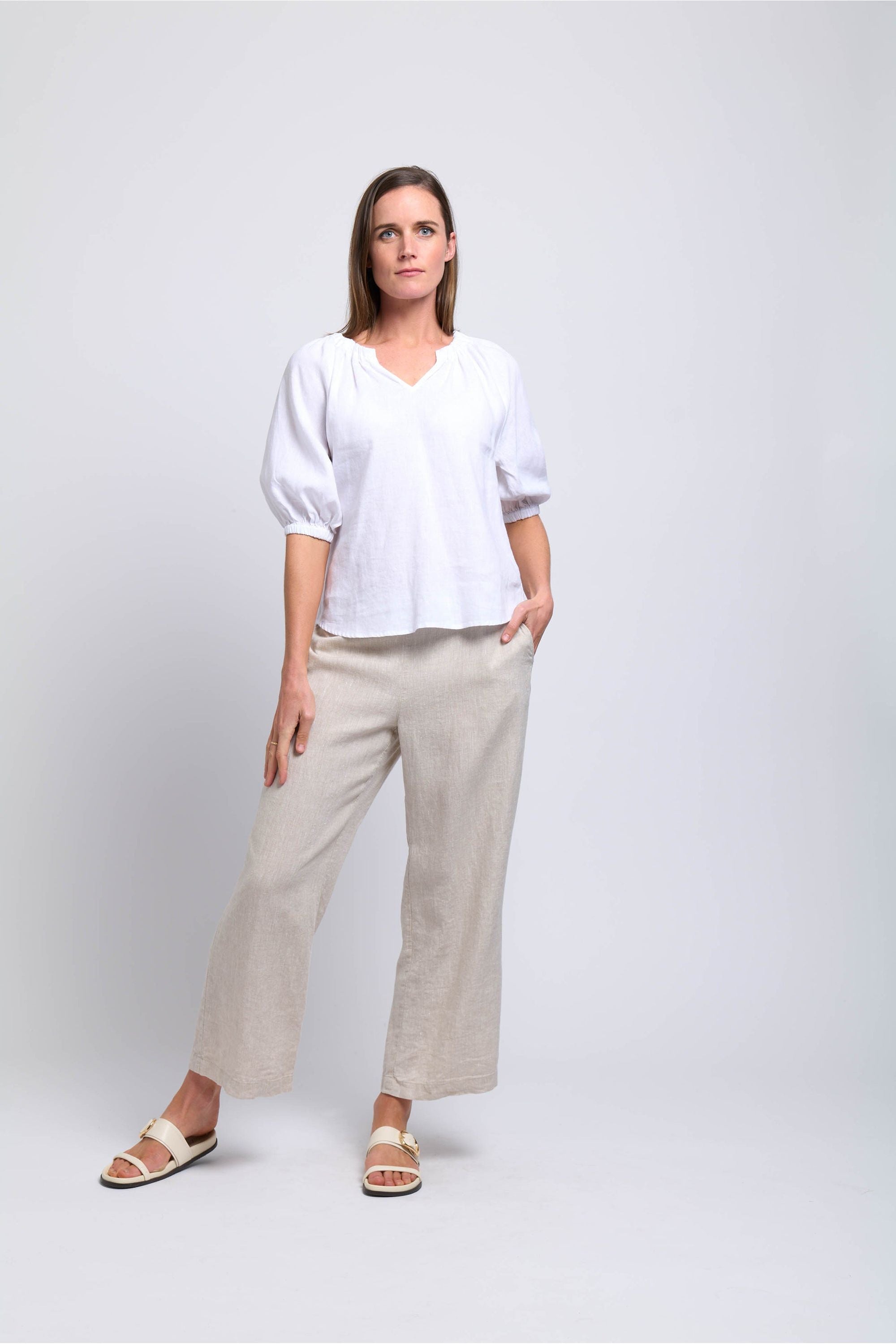 Foil Wide Variety Pant in Oat Milk